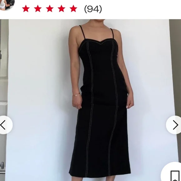 Zara Black Contrast MIDI Pencil dress Large
